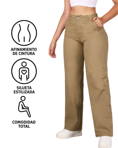 Valesva® - Pantalón Drill Tiro Alto