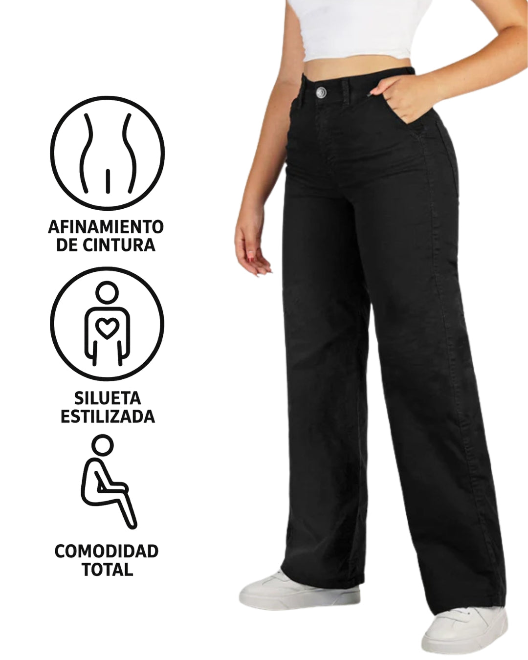 Valesva® - Pantalón Drill Tiro Alto