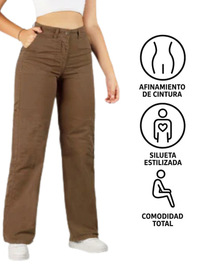 Valesva® - Pantalón Drill Tiro Alto