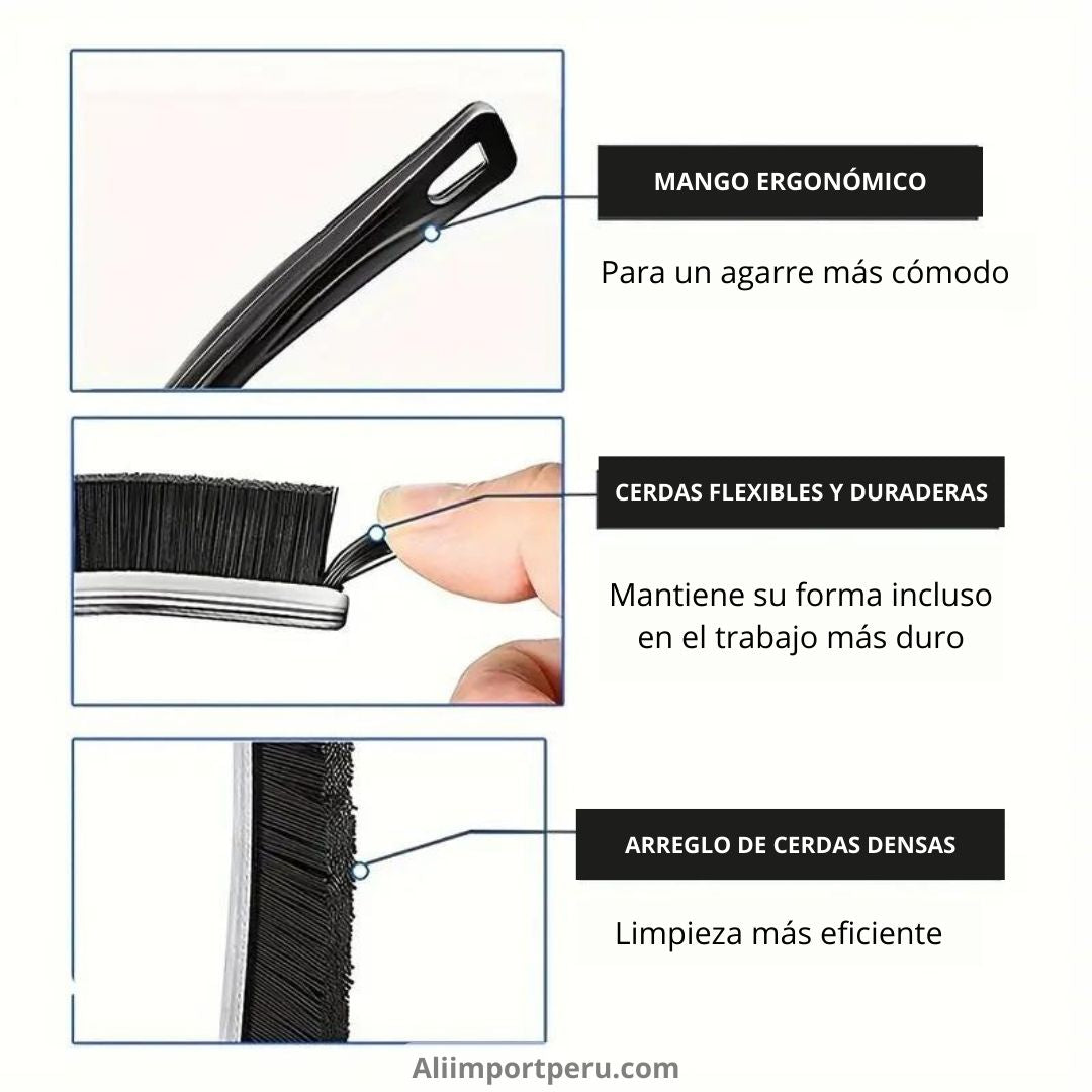 GapBrush PRO® - Set de 3 Cepillos de Limpieza de Hendiduras