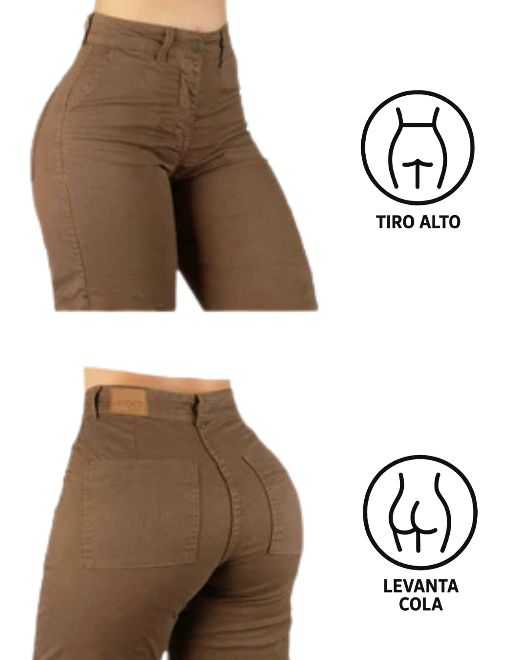 Valesva® - Pantalón Drill Tiro Alto