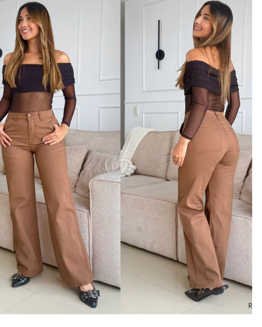 Valesva® - Pantalón Drill Tiro Alto